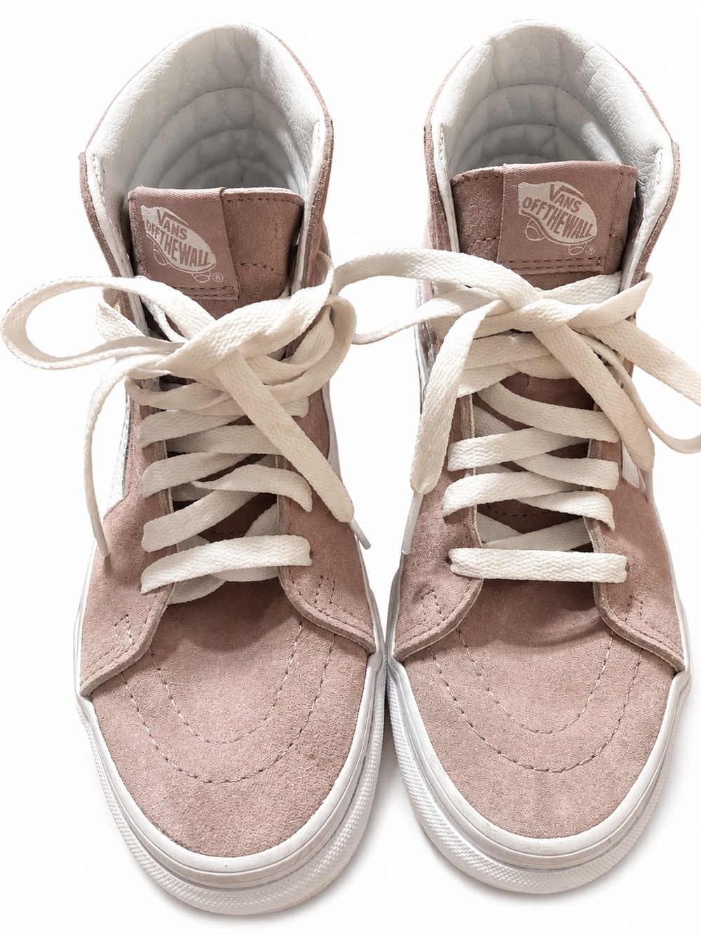 Vans Women's High-Top Suede Sneakers in Dusty Rose with Cream Laces